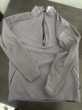 adidas Light Gray Quarter-Zip Pullover
